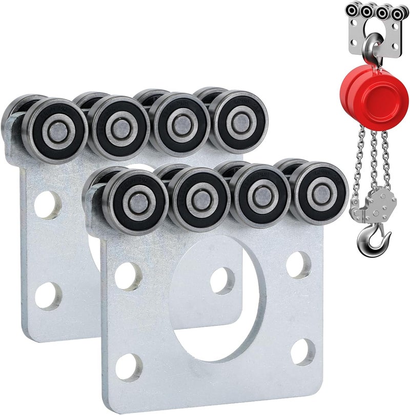Fuperoo 8 Wheel Trolley Assembly Rollers.Eight Bearing Trolley Assembly.The top of The Trolley has Room for Set Screws, Allowing The use of a 1-5/8" high Strut Channel or Higher Metal Strut Channel. - Image 1